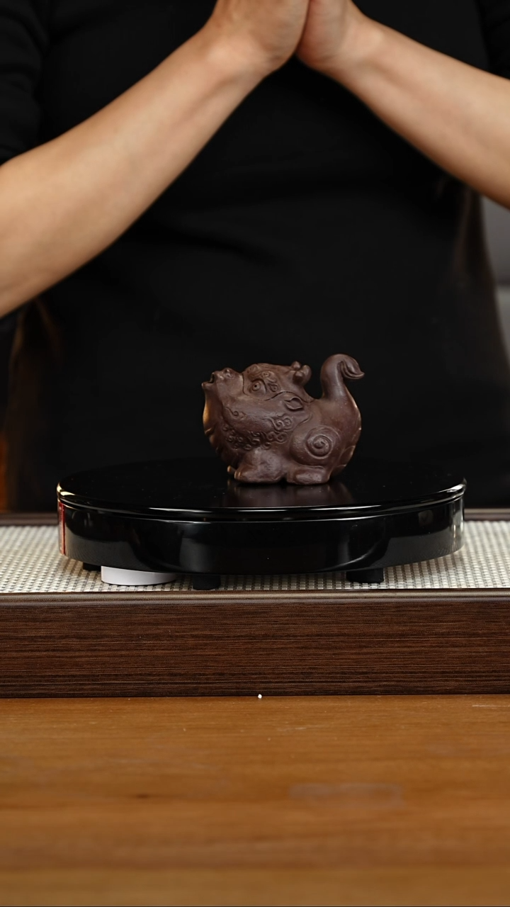 【闪购商品】紫砂茶壶天青泥小貔貅 80cc