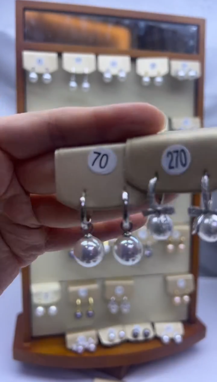 未镶嵌耳饰淡水珍珠70+270