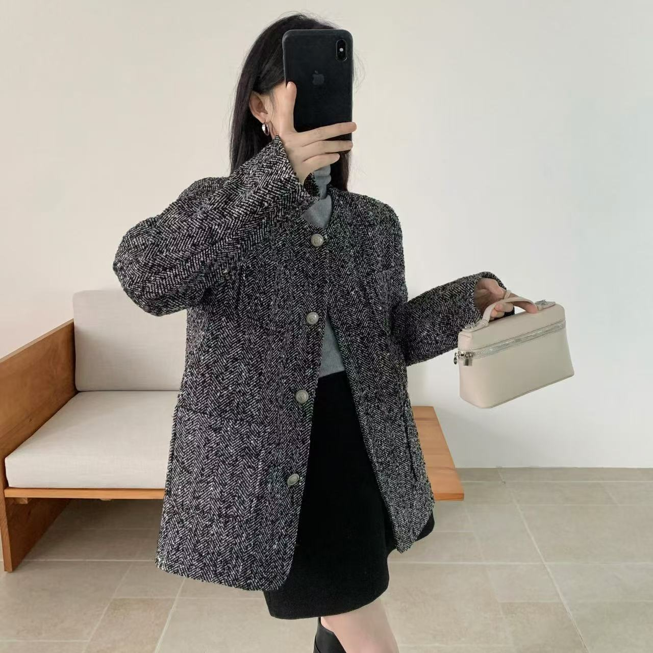 9279冬日格调 雨雨老钱风西装版外套