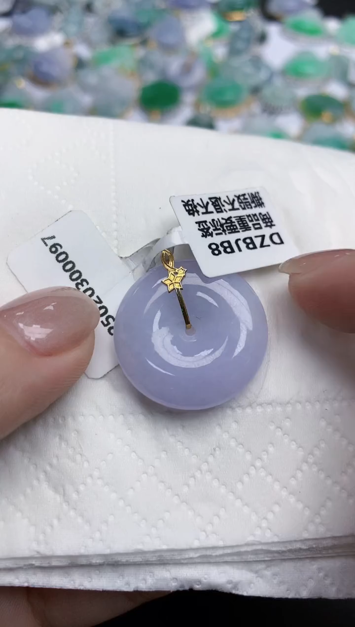 【闪购商品】翡翠颈饰18K金镶嵌天然缅甸翡翠A货