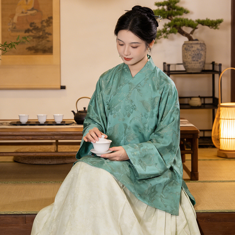 娜家·国风【染春金】夏款女装汉服张林根名家彩通正绢新中式百搭