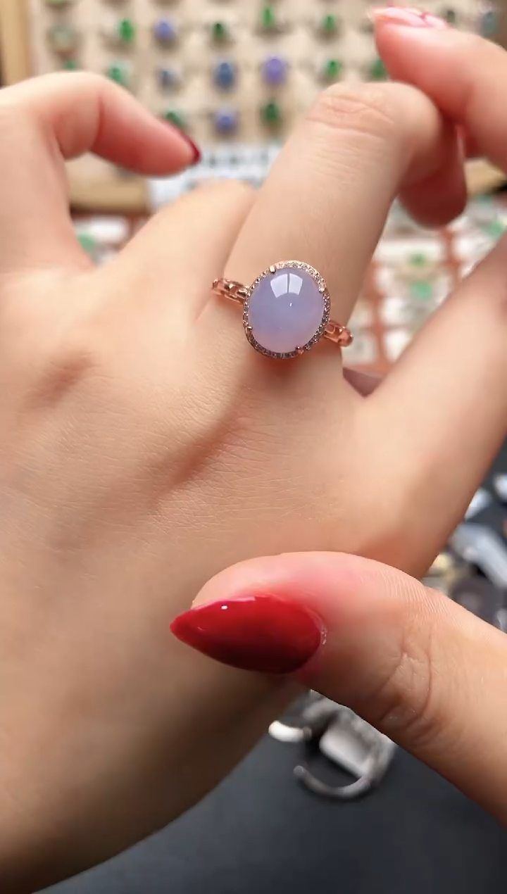 银S925镶嵌戒指翡翠一物一证一证