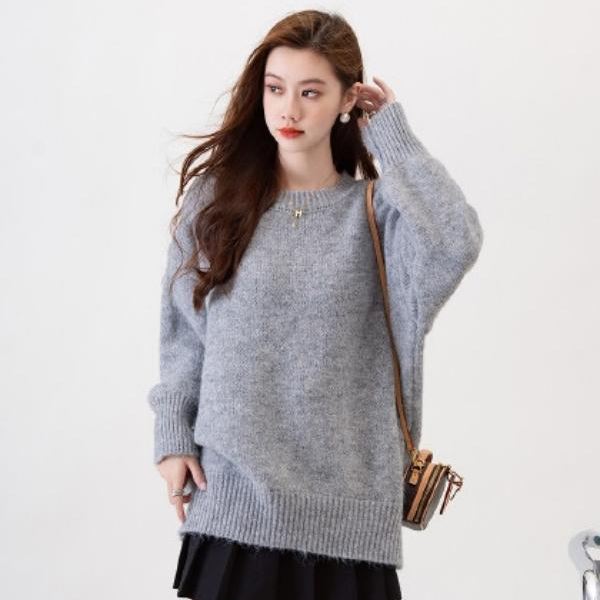 A381温柔风女士圆领毛衣打底慵懒风R00784AGY309