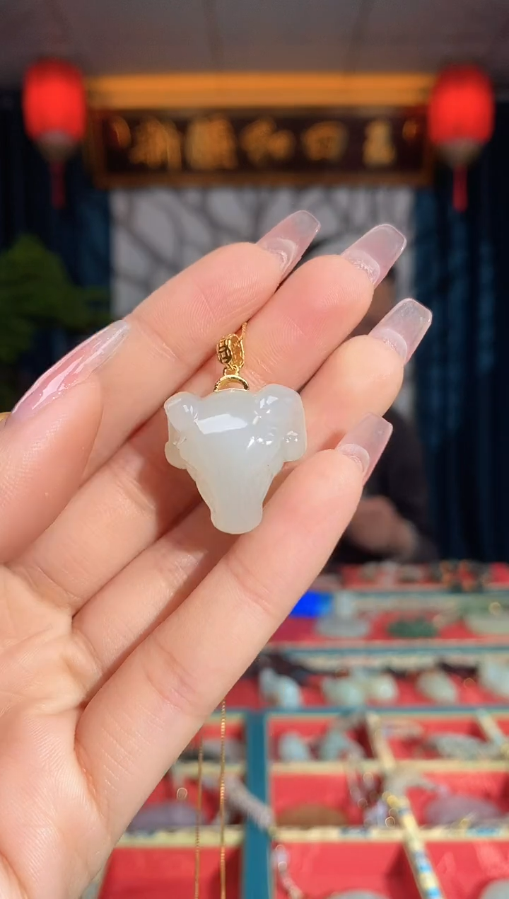 【闪购商品】和田玉颈饰银S925镶嵌羊