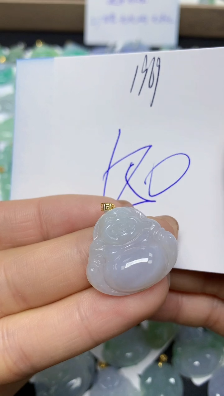 【闪购商品】翡翠挂件18K金镶嵌 天然翡翠A货