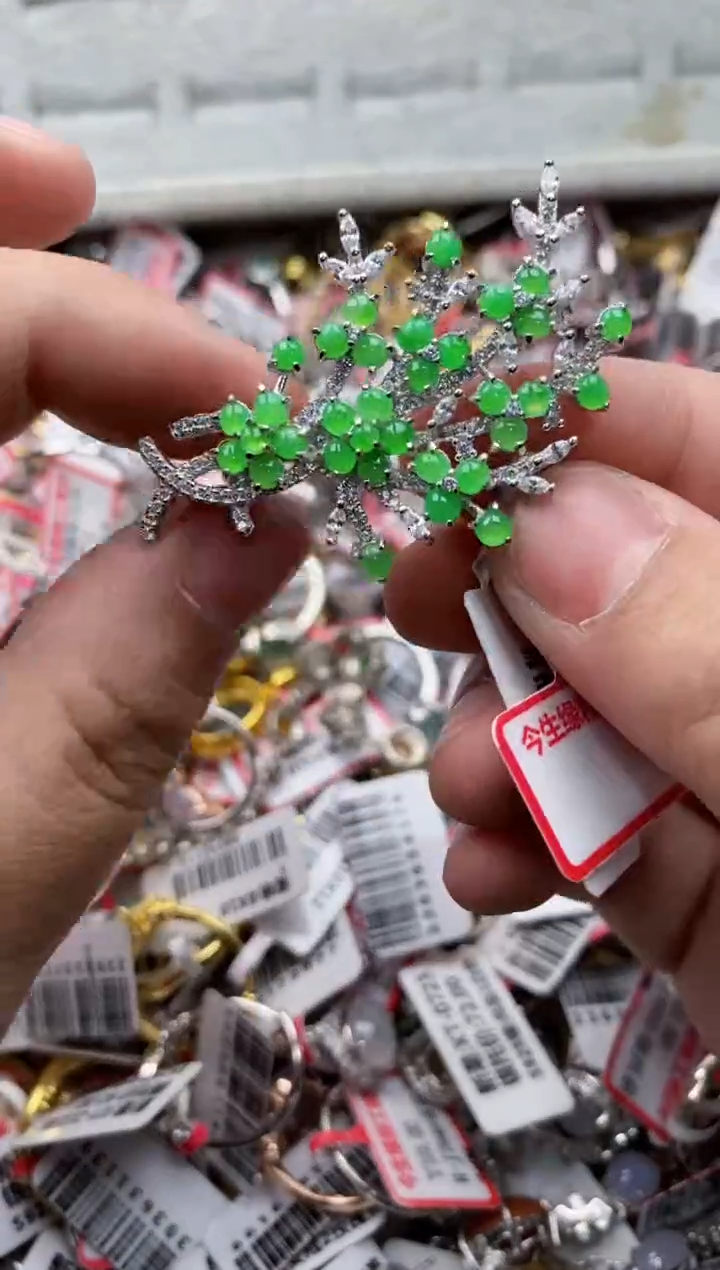 【闪购商品】翡翠戒指银S925镶嵌55555---5