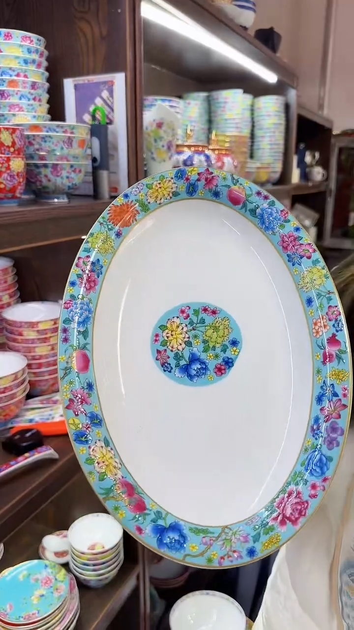 【闪购商品】瓷片12英寸鱼盘1个景德镇陶瓷