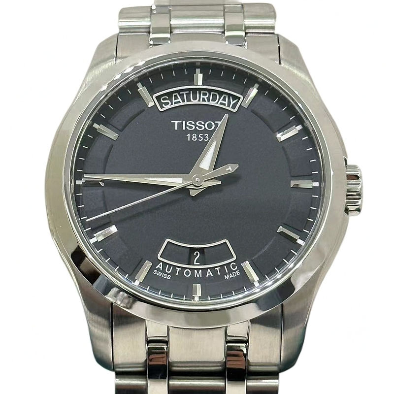 99新 Tissot/天梭 库图/臻耀/男钢带机械黑盘/T035/公价5700/39MM