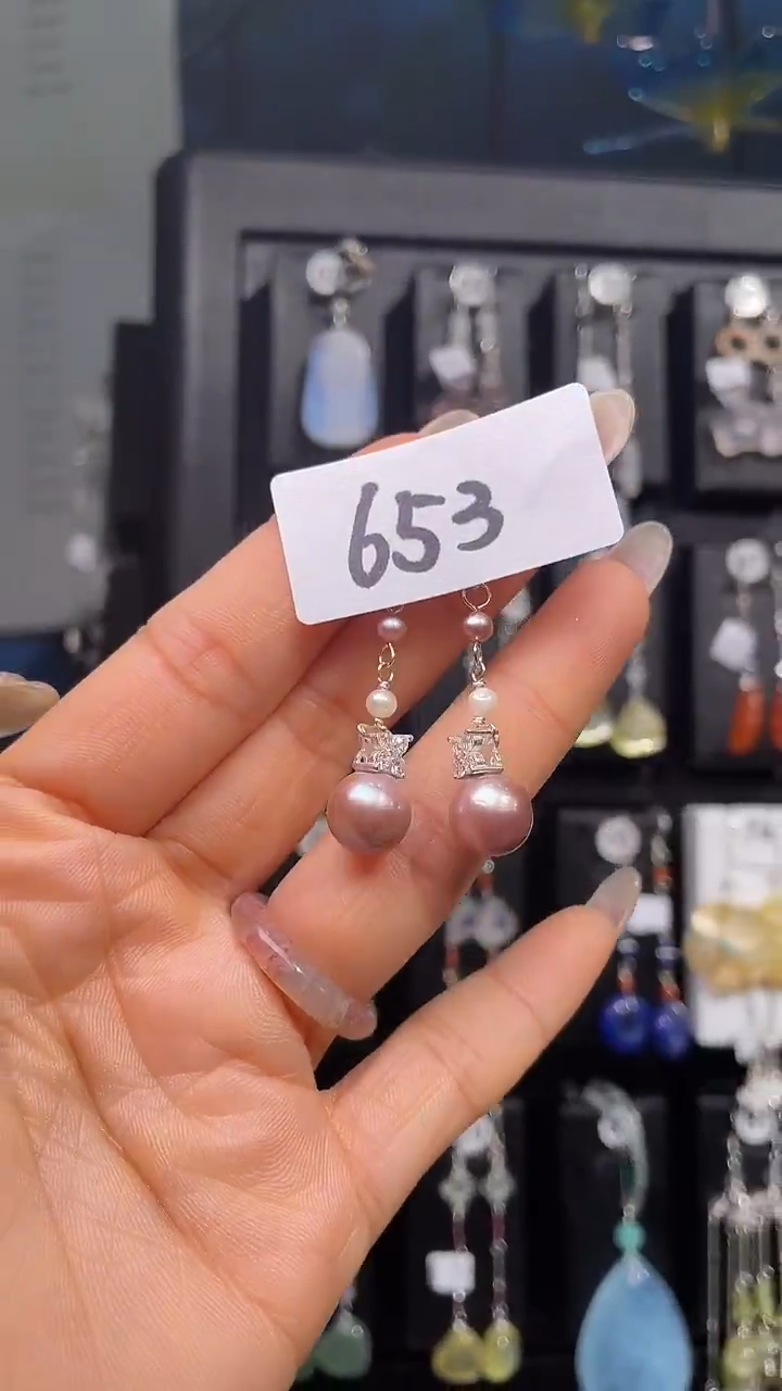 银S925镶嵌耳饰紫晶喜欢拍