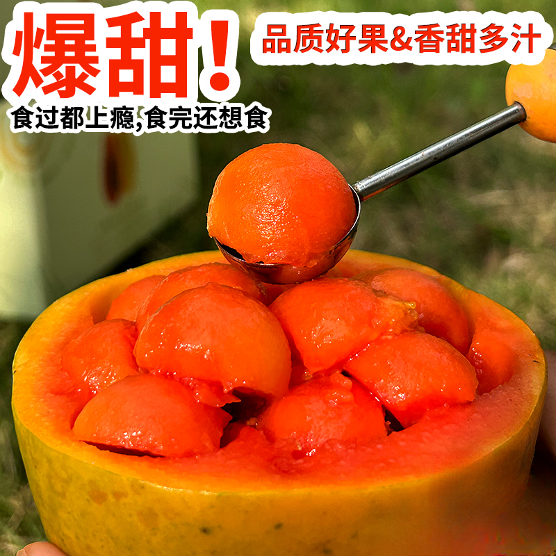 湛鲜生冰糖心红心木瓜多汁细腻丝滑软糯包邮 图片 3