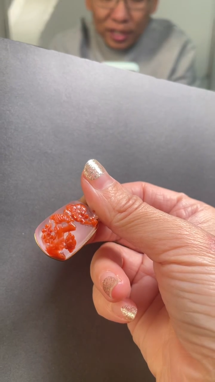 【闪购商品】玛瑙/玉髓配饰18K金镶嵌101--19*33