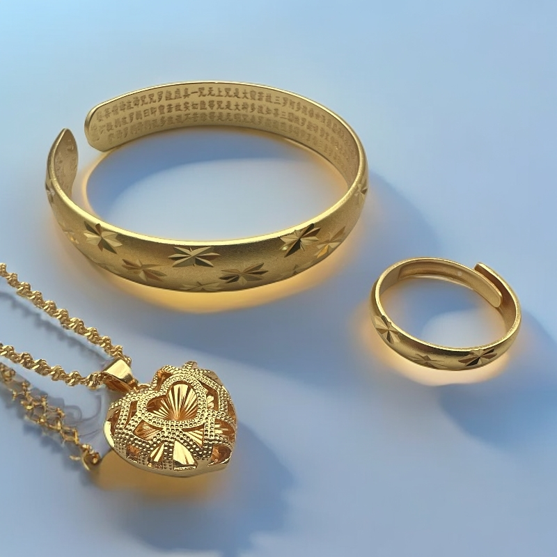 【七七专属】时尚百搭合金套装手镯+吊坠+戒指TZ63933