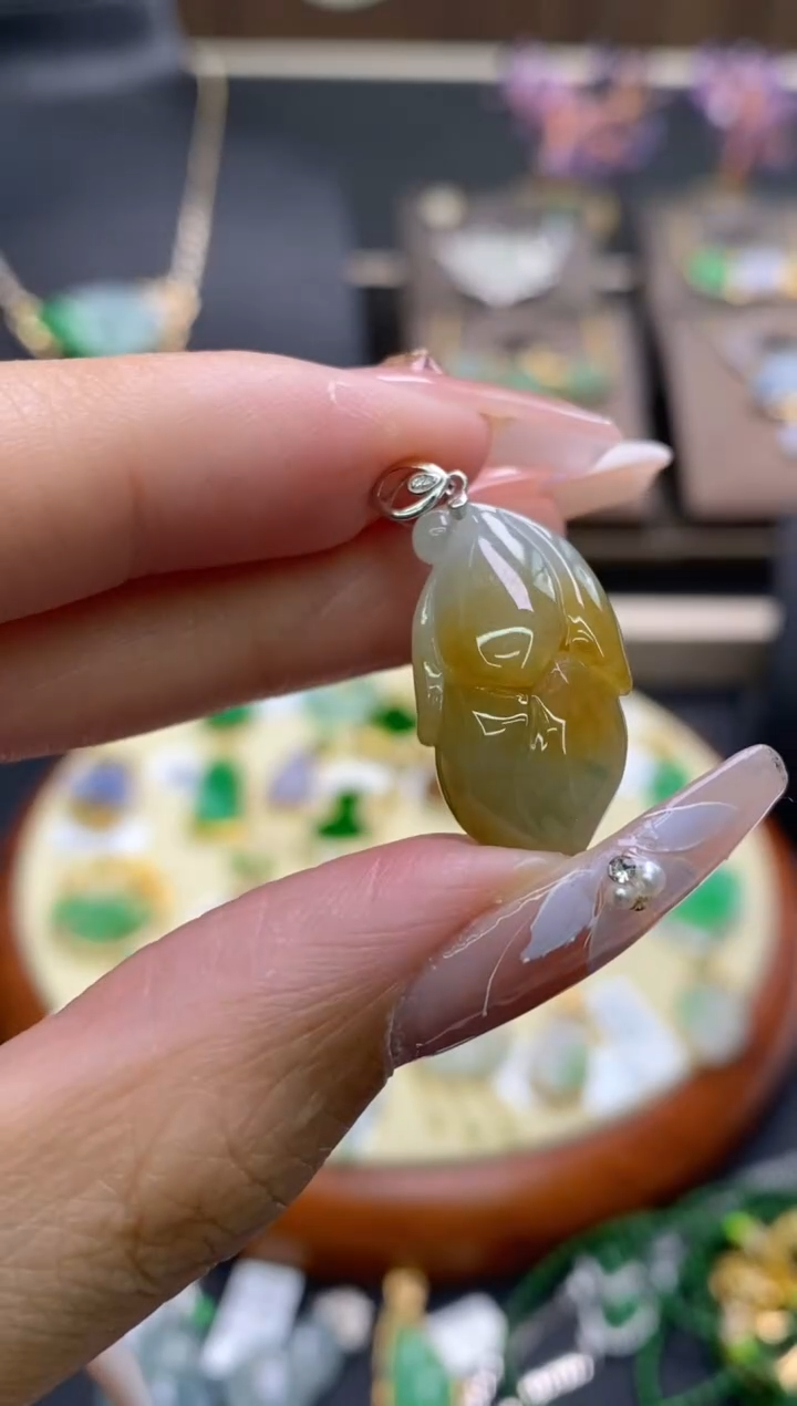 【闪购商品】翡翠颈饰18K金镶嵌净货13155