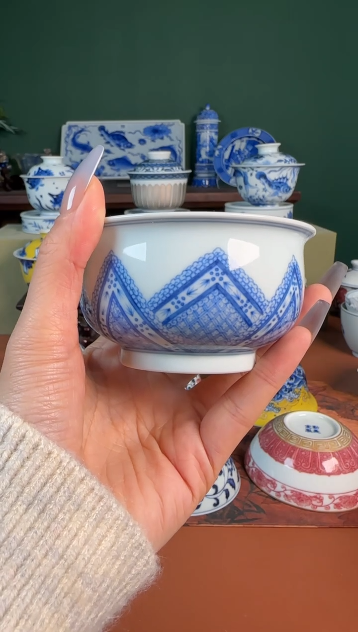 【闪购商品】杯望月怀古 青花 卢氏杯