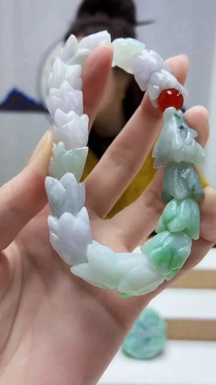 未镶嵌定制翡翠4829zm-毛货龙骨手串34