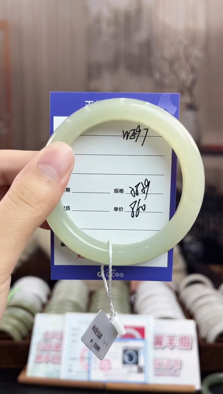 未镶嵌手镯和田玉WE97微色差