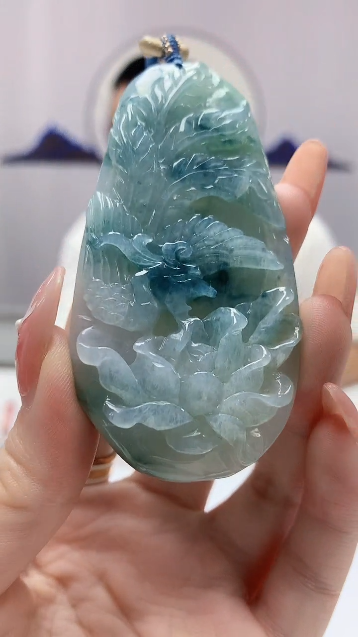 【闪购商品】定制翡翠未镶嵌4812DD-毛货挂件凤凰23