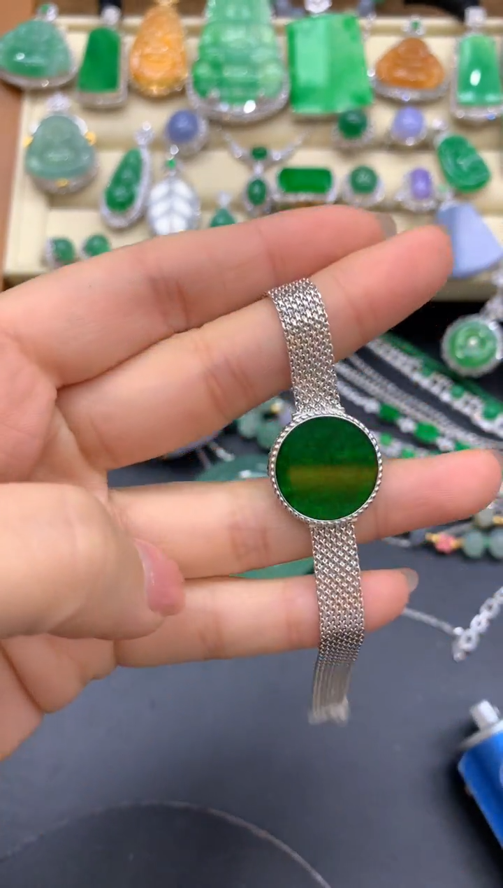 【闪购商品】翡翠手串18K金镶嵌485-中国好珍宝