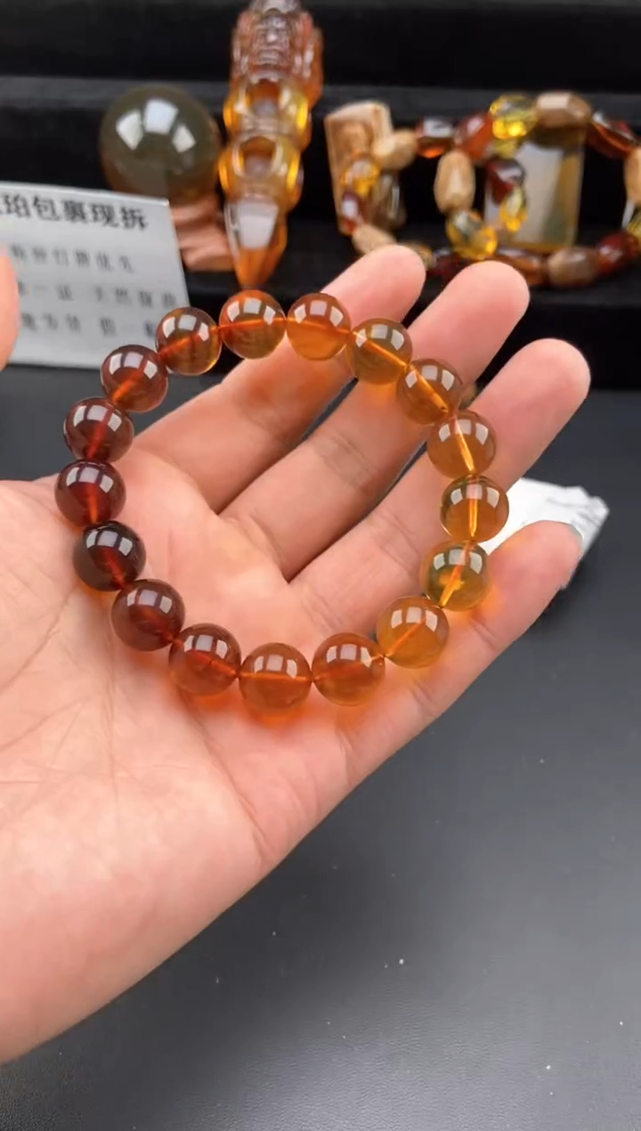 【闪购商品】琥珀手链未镶嵌彩虹渐变手串