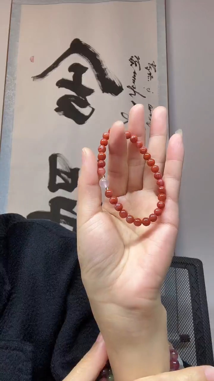 未镶嵌手串南红玛瑙卡6+