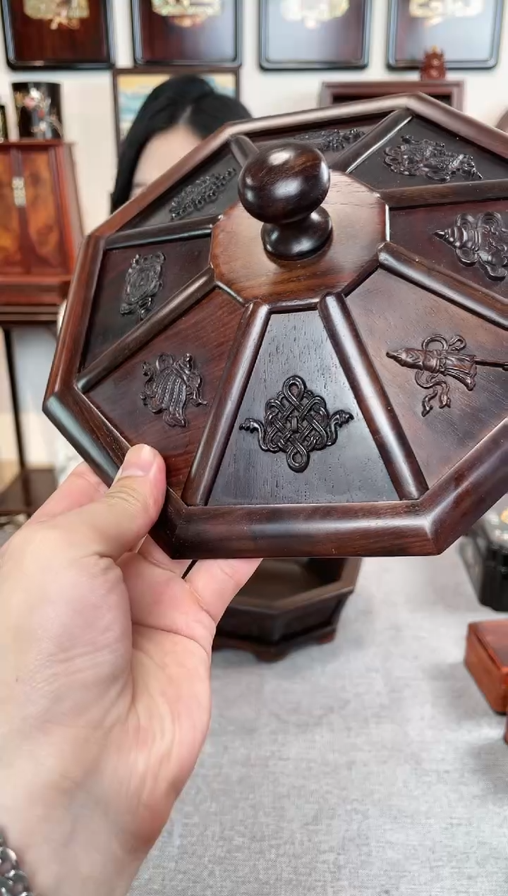 【闪购商品】红酸枝木类成套家具果盘