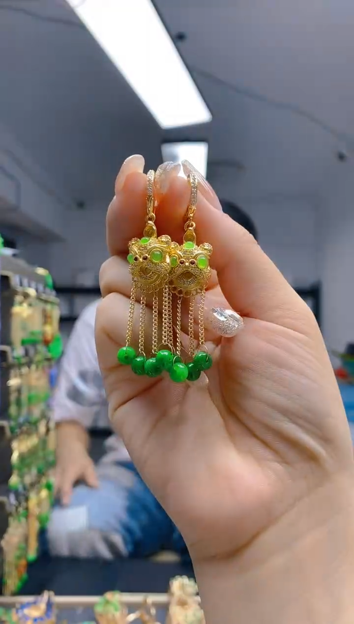 【闪购商品】翡翠耳饰合金378翡翠耳包