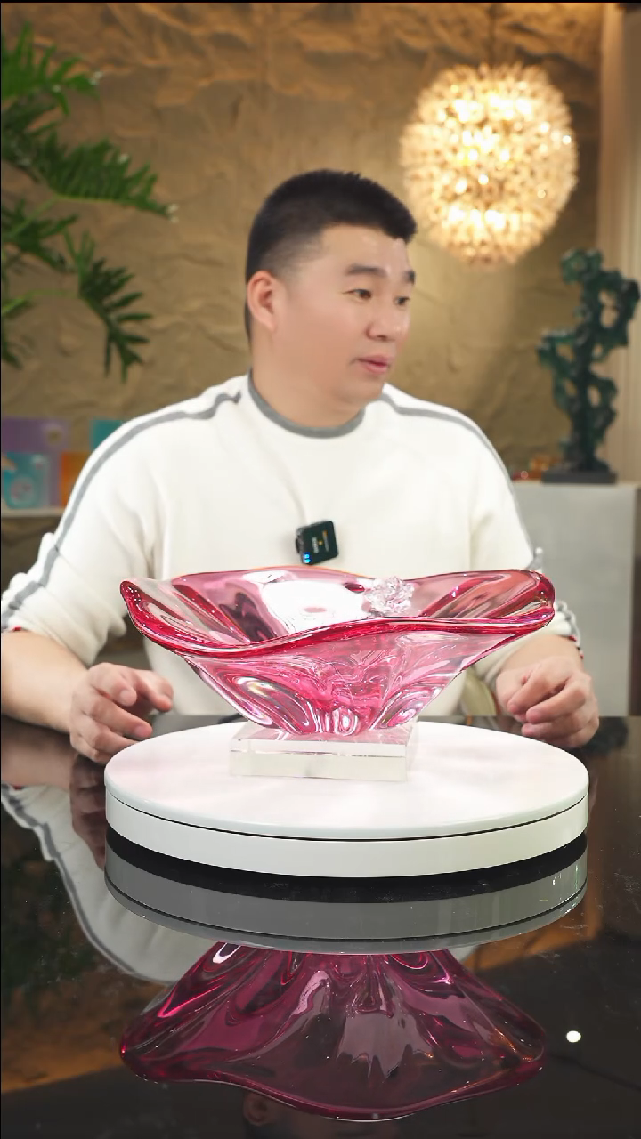 【闪购商品】瓷片设计款金红郁金香果盘