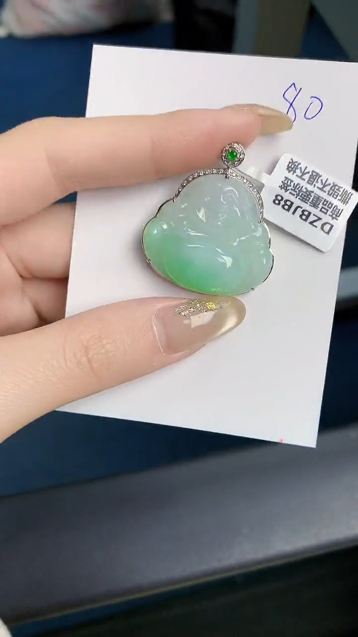 【闪购商品】翡翠颈饰18K金镶嵌天然翡翠A货