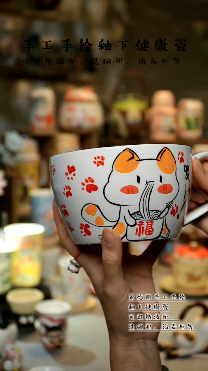 【闪购商品】杯景德镇陶瓷高温釉下彩&A437