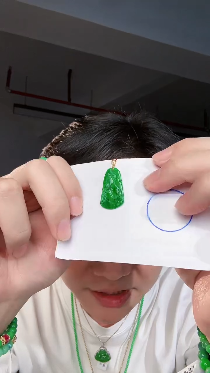 【闪购商品】翡翠颈饰18K金镶嵌缅料A货翡翠/支持复检/一件