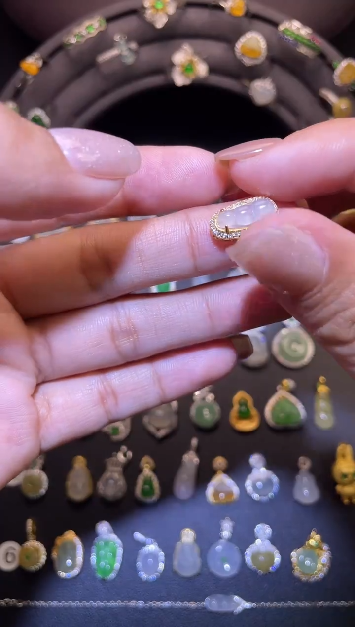 吊坠(不含链)银S925镶嵌翡翠1