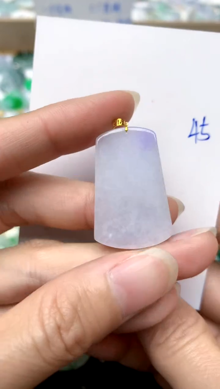 【闪购商品】翡翠颈饰18K金镶嵌45天然A货翡翠