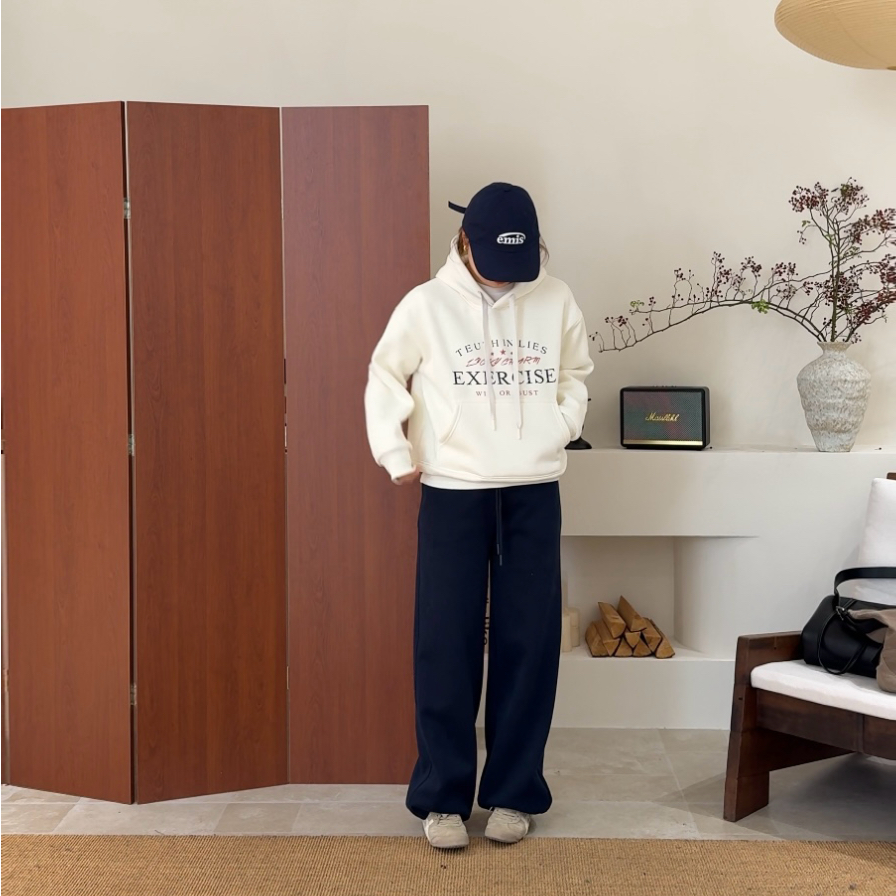 【云朵卫衣】HANI冬季新款 抓毛工艺松弛复古时髦连帽卫衣 W21