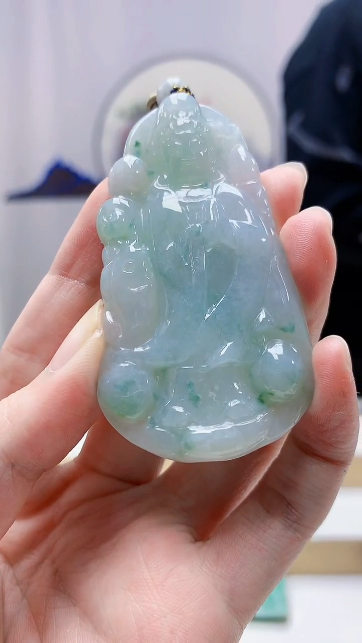 未镶嵌定制翡翠4917zm-毛货挂件观音109