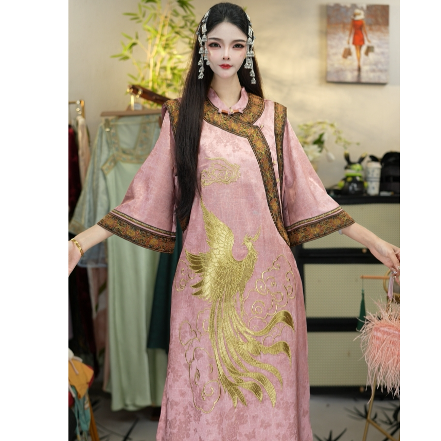 花享悦国风2025夏季新款时尚新中式粉色优雅女装套装WW（1707+1727