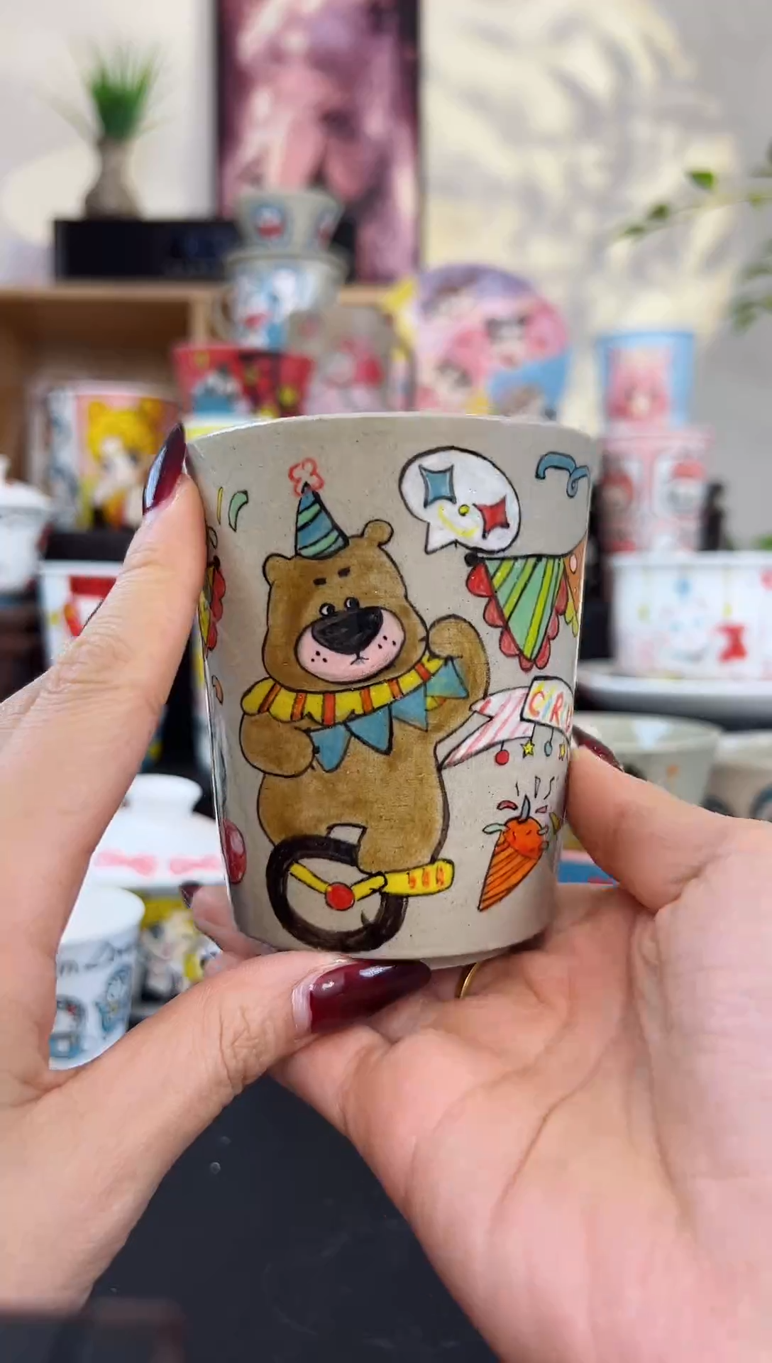 【闪购商品】摆件笙笙漫 手工手绘陶瓷杯杯