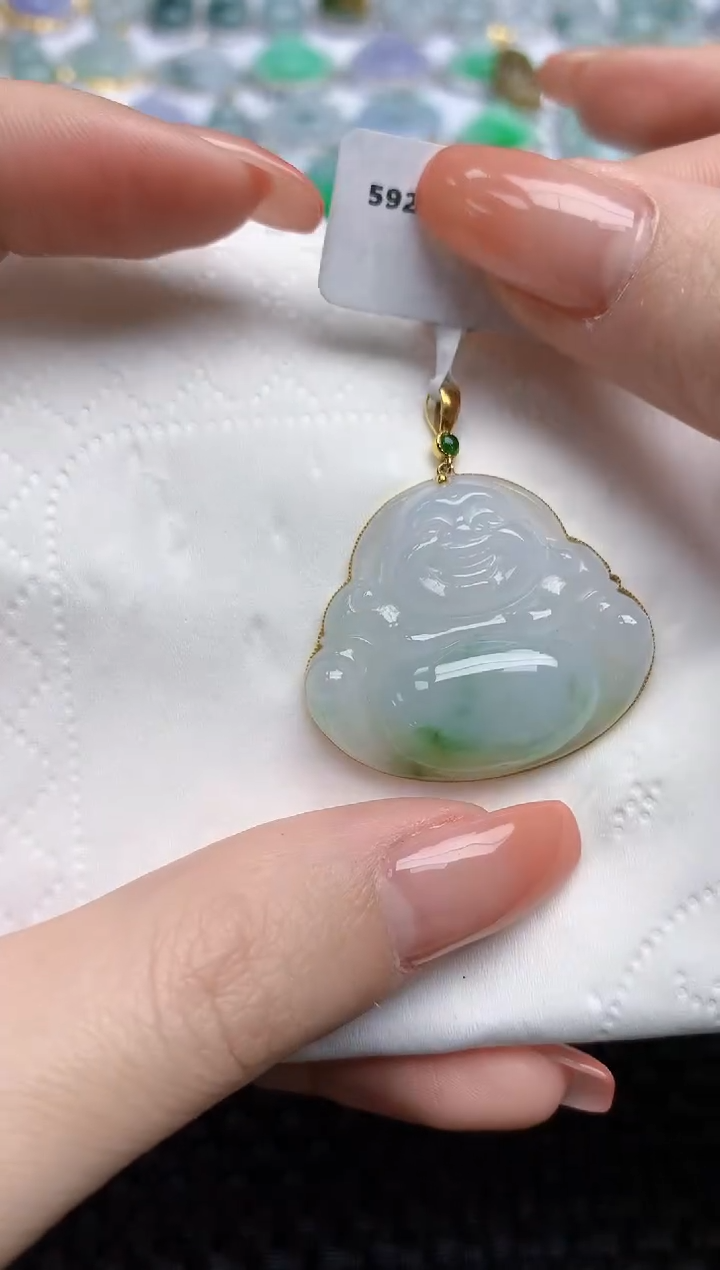 【闪购商品】翡翠颈饰18K金镶嵌天然翡翠A货
