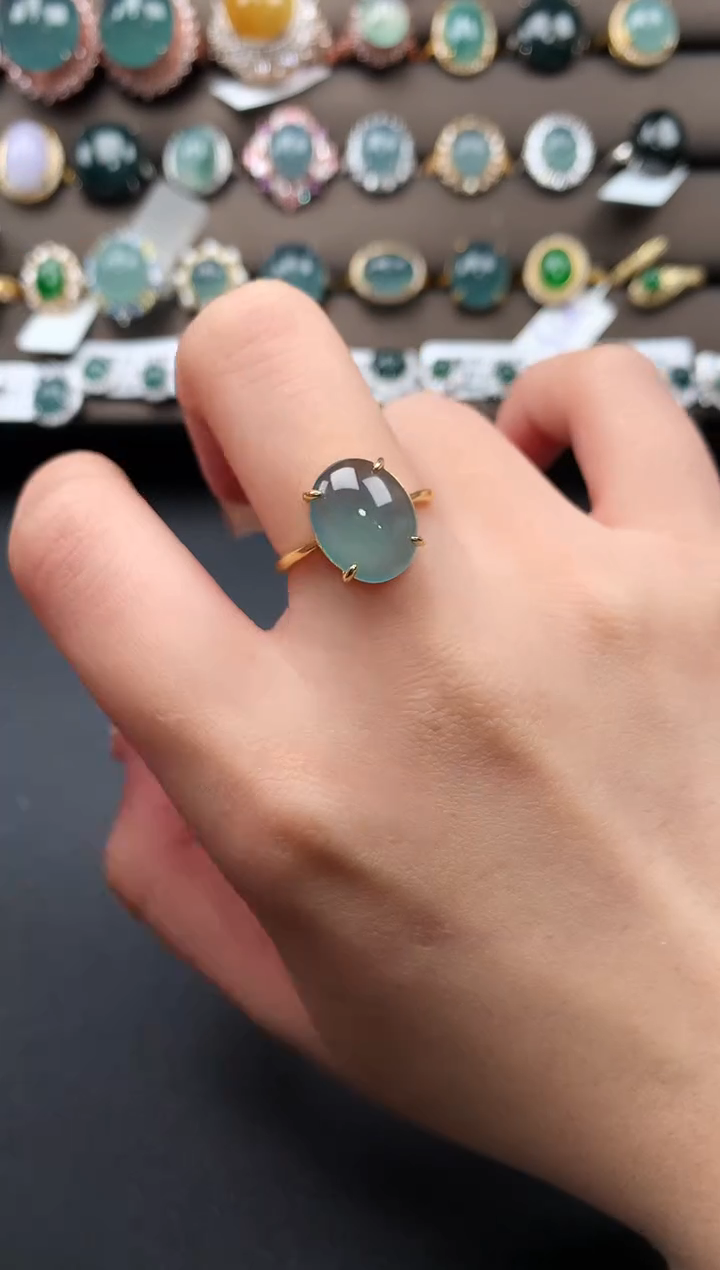 【闪购商品】翡翠戒指银S925镶嵌51241