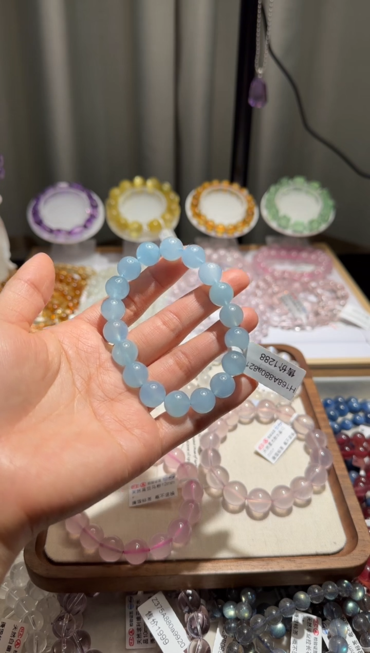 【闪购商品】海蓝宝石手链未镶嵌海蓝宝11mm+