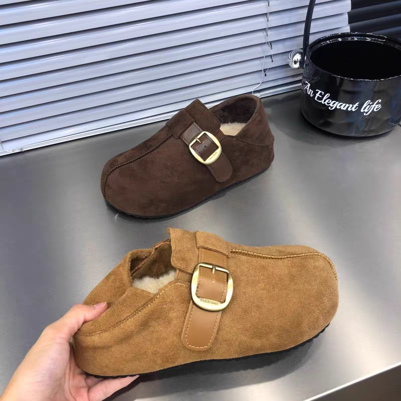 218女士厚底加绒保暖复古勃肯棉鞋