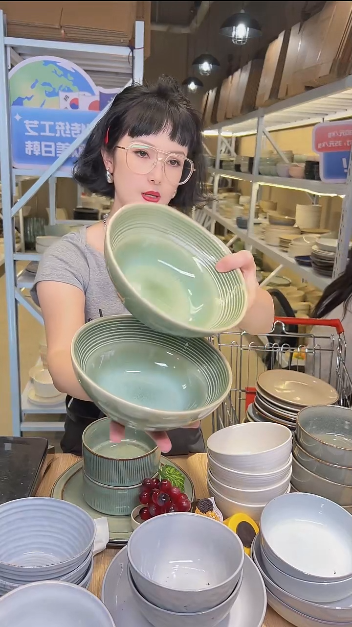 瓷150外贸尾货高温釉下彩陶瓷餐具