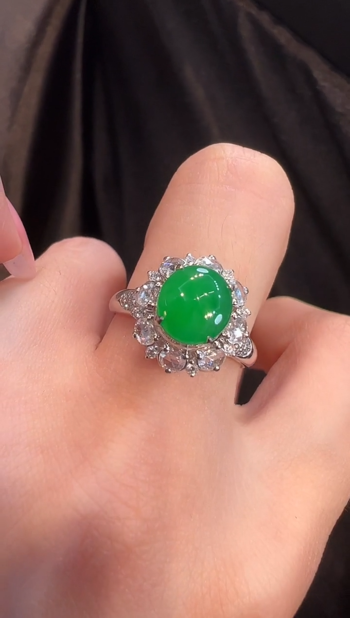 【闪购商品】翡翠戒指18K金镶嵌戒指