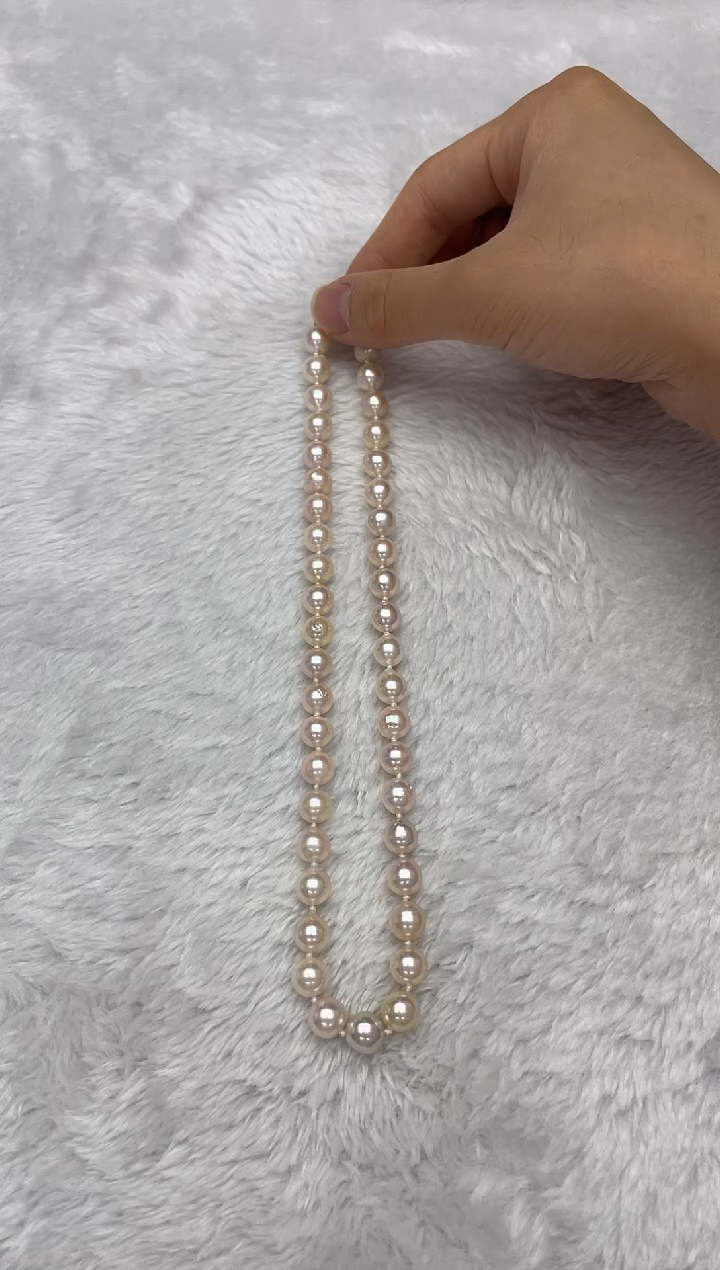 项链银S925镶嵌海水珍珠AK8.5-9mm