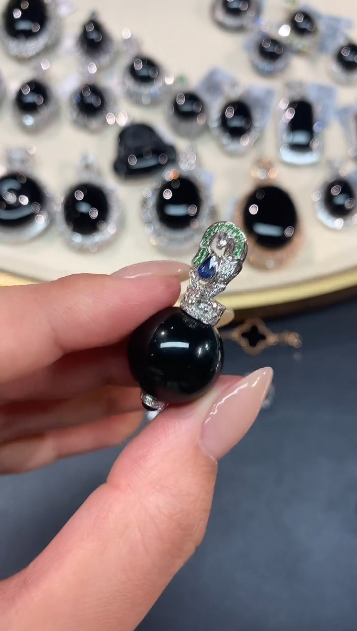 【闪购商品】翡翠吊坠(不含链)18K金镶嵌A412|8500