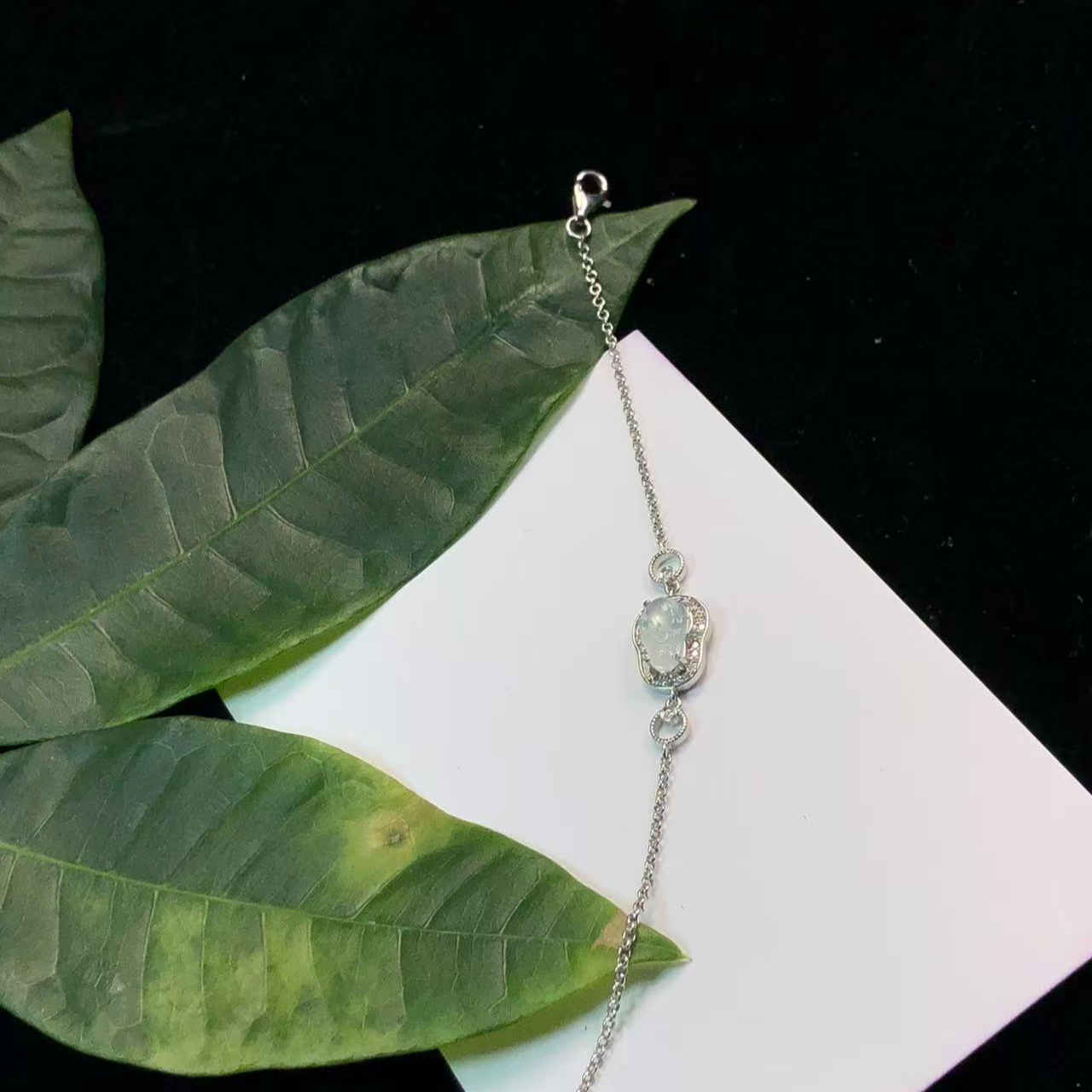 纯A缅甸翡翠起胶冰貔貅手链