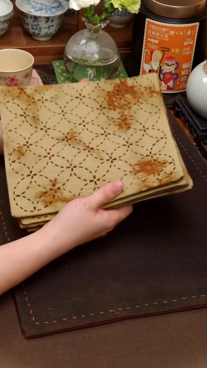 织绣Cici手作刺子绣茶席-275随机