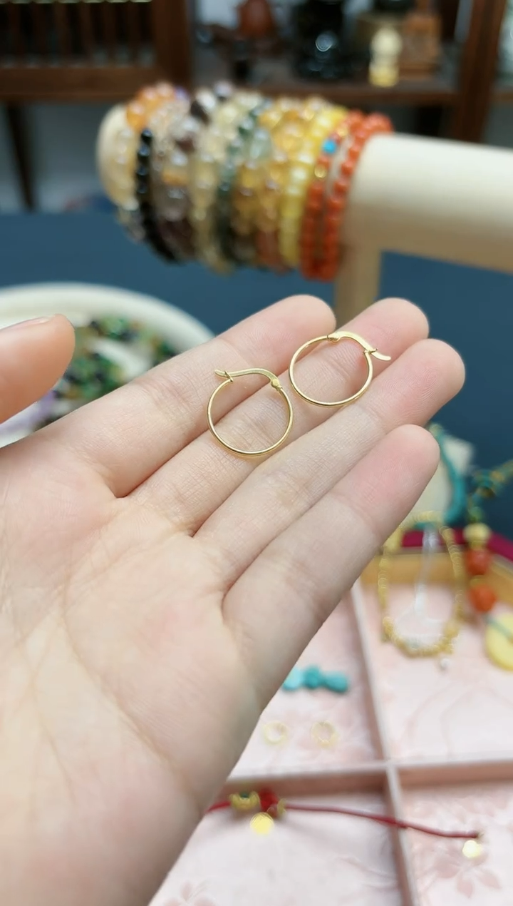 【闪购商品】18K金耳饰18k金大耳扣*1 ZX