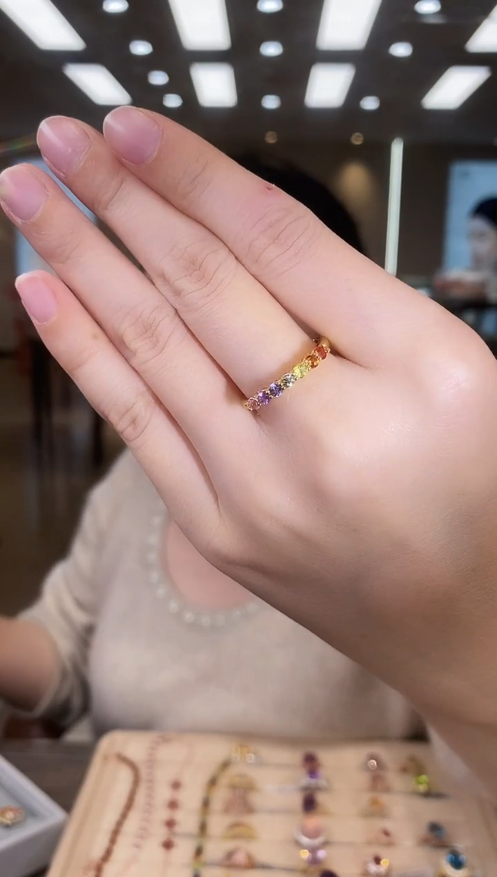 戒指蓝宝石银S925镶嵌云*09