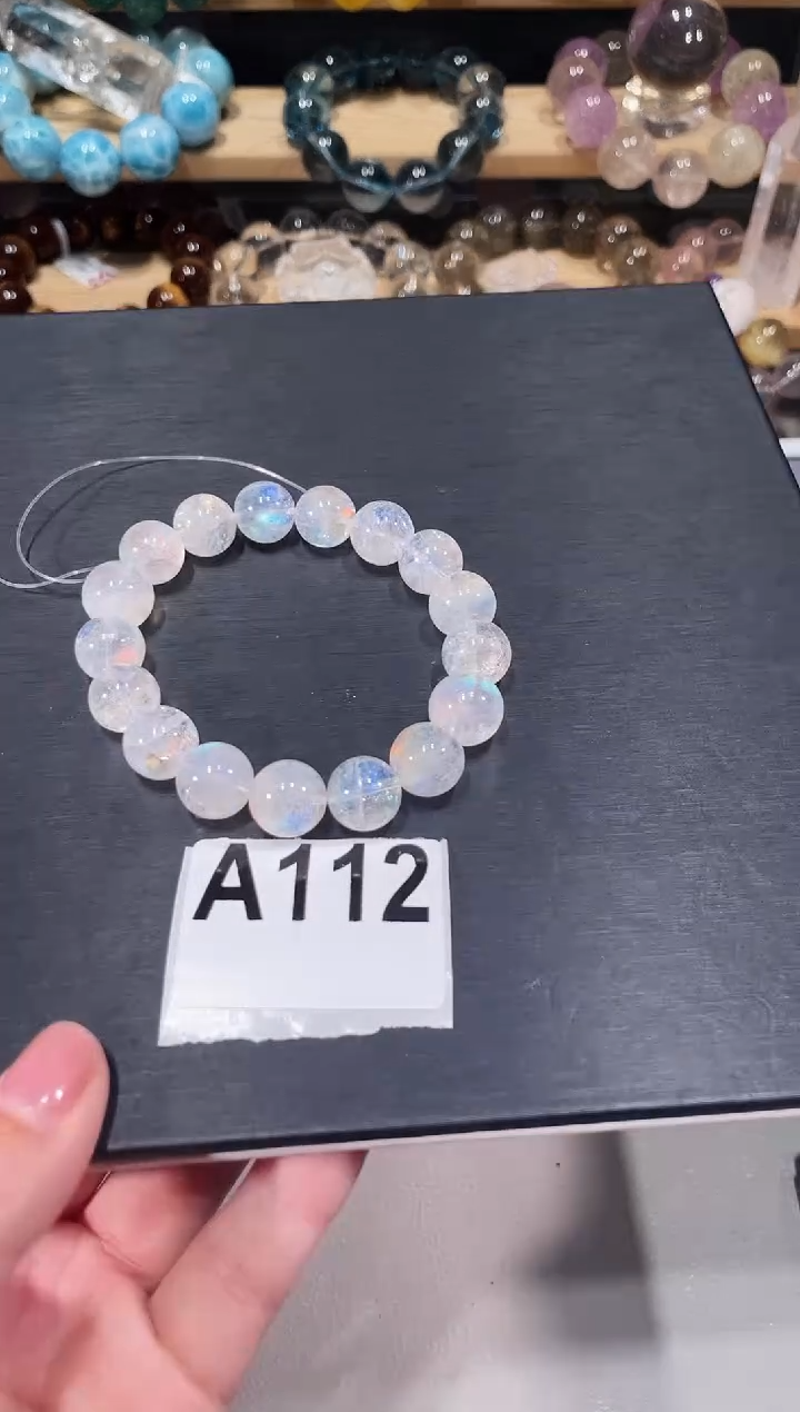 未镶嵌手链长石A112 千层蓝月光手链 12+
