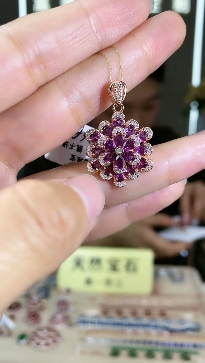 【闪购商品】石榴石颈饰银S925镶嵌颈饰